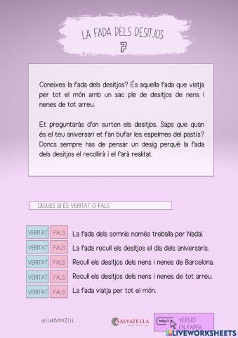 COMPRENSIÓ LECTORA 27: La fada dels desitjos