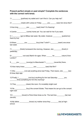 Present perfect simple vs past simple
