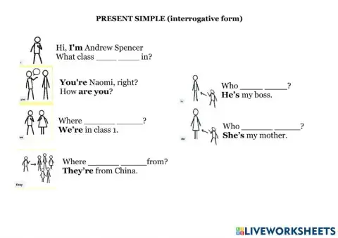 Present simple: 'be' (interrogative form)