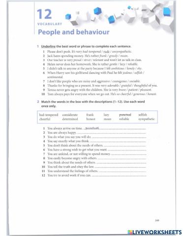 People and behaviour