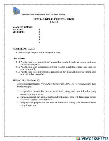 Jarak titik ke titik