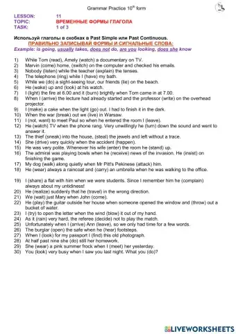 Past Simple or Past Continuous