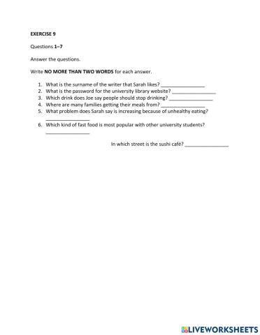 IE1, Unit 2, Listening, Exercise 9