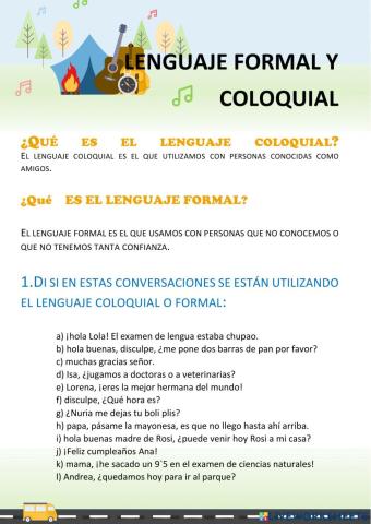 Lenguaje formal y coloquial