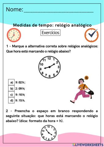 Relógios analógicos