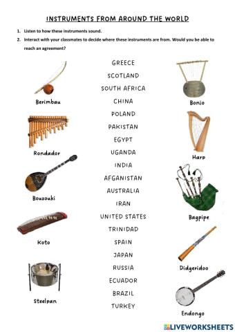 Instruments around the world