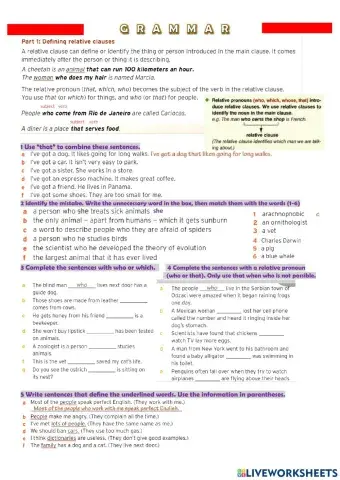 Defining relative clauses
