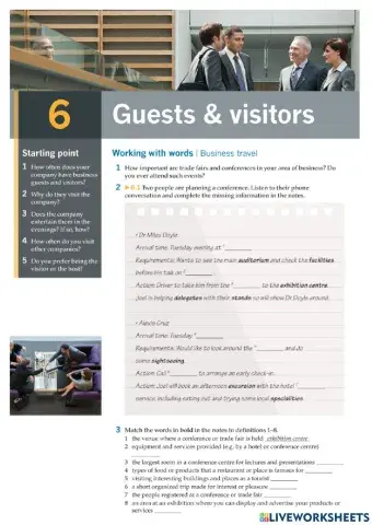 Welcoming a business visitor