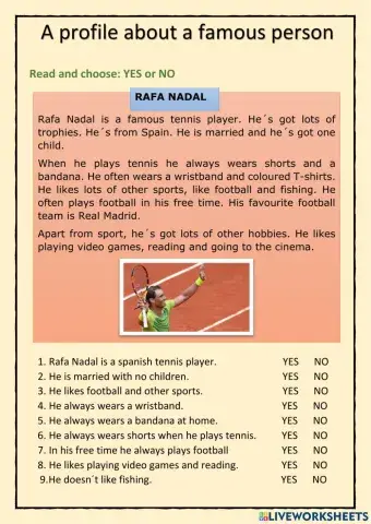 A profile of  a famous person