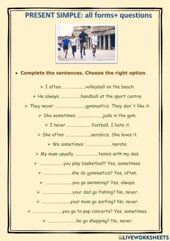 Present simple. All forms +questions