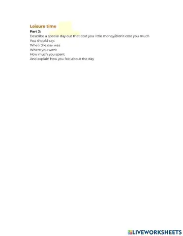 Speaking leisure time