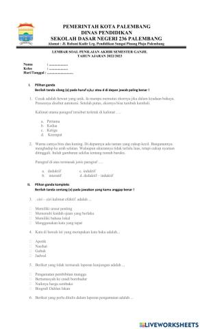 Soal pas Bahasa.Indonesia