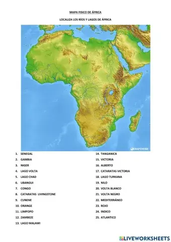 Rios y lagos de africa