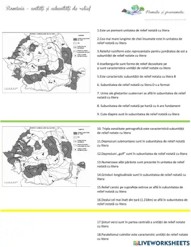 România- unități și subunități de relief