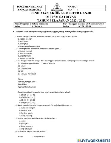 Pat b indo 6 nop 2022