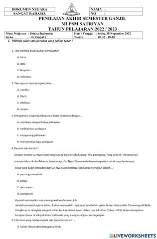 Pat 4 bahasa indonesia nop 2022