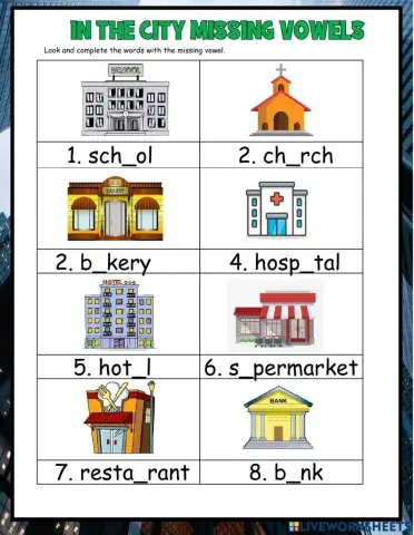 In the City Missing Vowels