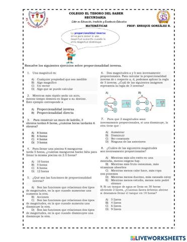Proporcionalidad inversa