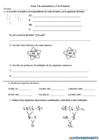 Temas 3 y 4 matemáticas