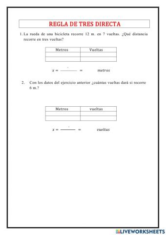 Regla de tres directa