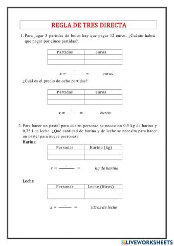 Regla de tres directa
