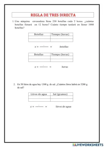 Regla de tres directa