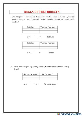 Regla de tres directa