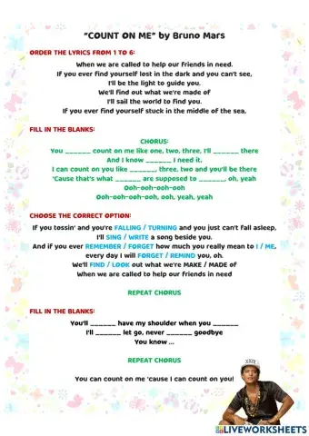 Practice listening with songs: count on me