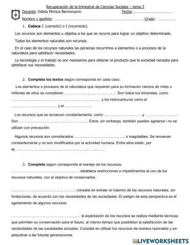 Recuperación trimestral