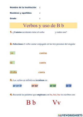 Verbos y uso de la Bb