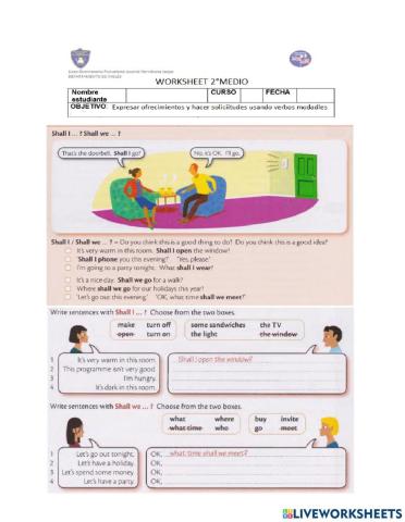 modals for offers and requests