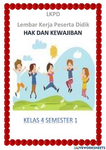 LKPD Drag n drop hak dan kewajiban kelas 4 sd