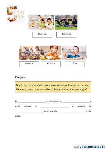 Cinco comidas al día