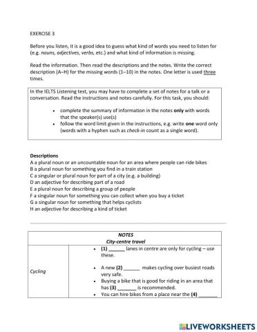 IE1, Unit 8, Listening, Exercise 3