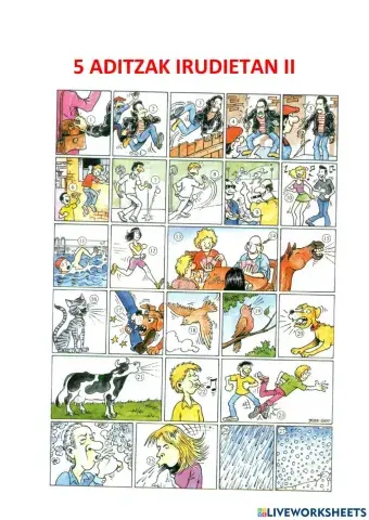 5 aditzak irudietan ii