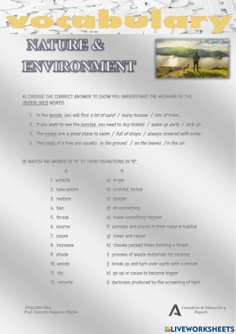 Vocabulary: Nature & Environment