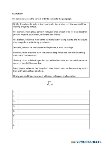 IE0, Unit 8, Reading and Writing, Exercise 9