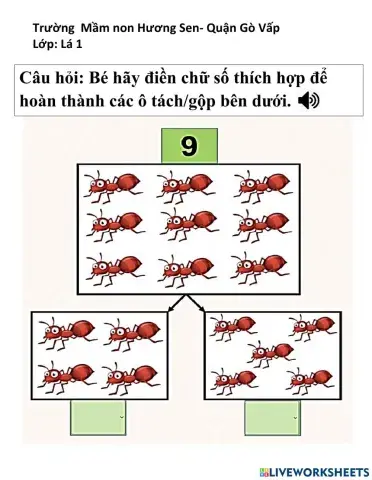Biết tách- gộp trong phạm vi 9