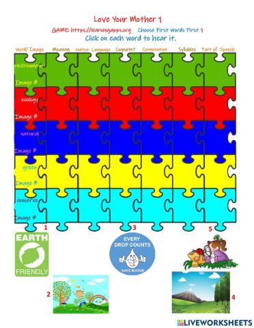 Love the Earth 1 Vocab