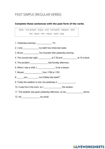 Past Simple (regular verbs)