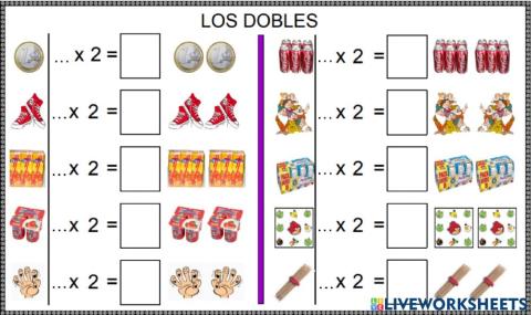 Doble de los números del 1 al 10