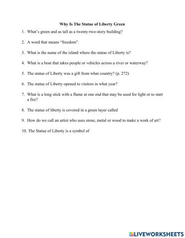 Why is the Statue of Liberty Green