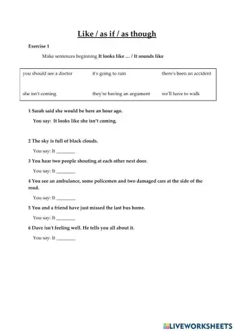 Like as if as though