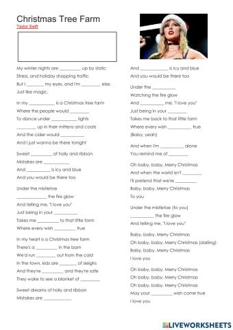 CHRISTMAS TREE FARM SONG