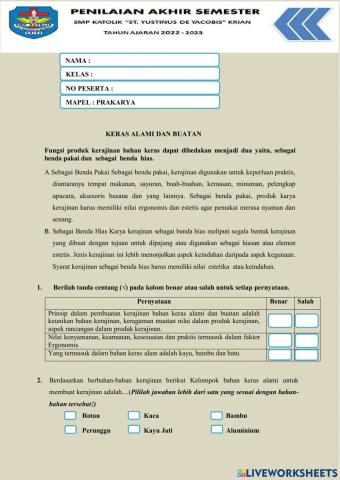 Pas prakarya kelas 9