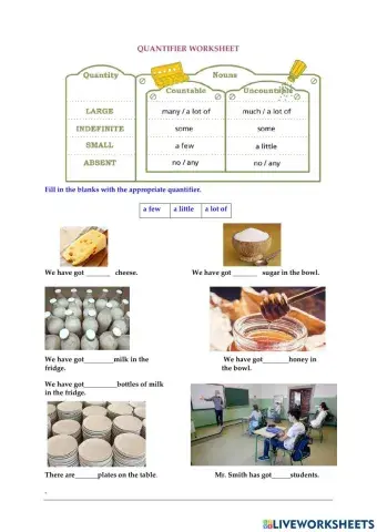 Quantifiers worksheet