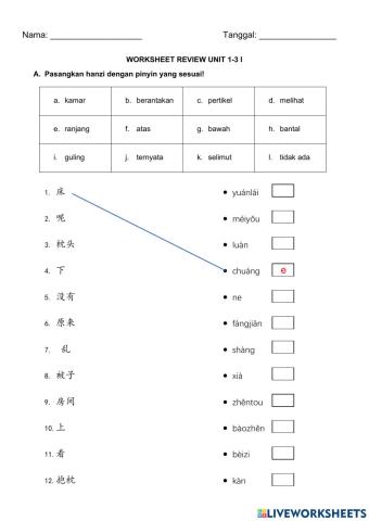 Latihan pas meihua 3 unit 1-3
