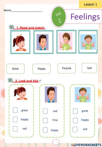 Unit 1 (FEELINGS) Grade2