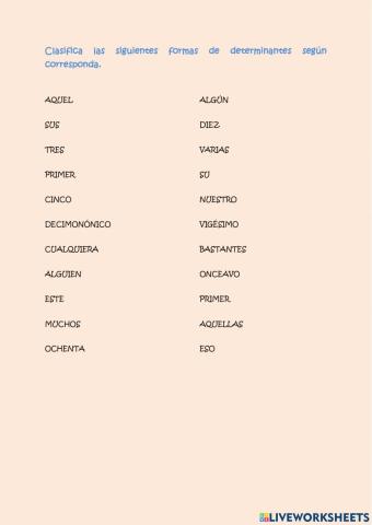 Tipos de determinantes