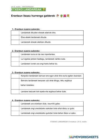 Etxeko landareak - entzungaia
